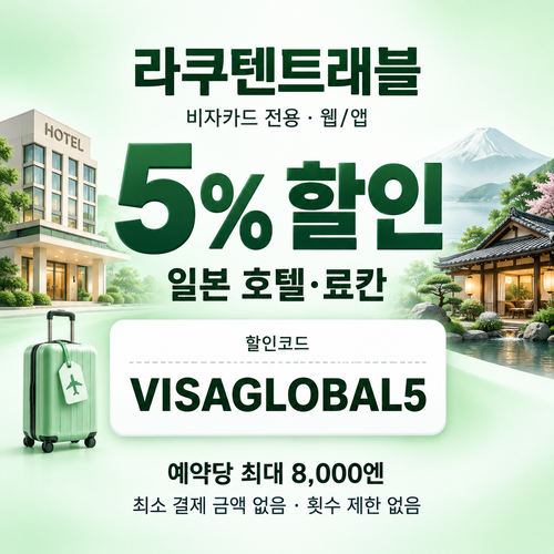 라쿠텐트래블 비자카드 5% 할인코드